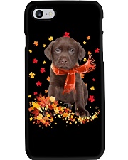 Autumn Leaves Scraf - CHOCOLATE labs Phone Case tile