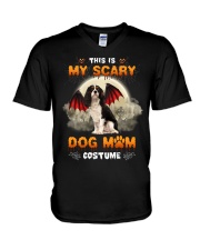 Scary Costume - Cavalier King Charles Spaniel 3 V-Neck T-Shirt tile