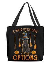 Options - BLACK Miniature Schnauzer All-Over Tote tile