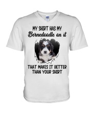 Better Shirt - Bernedoodle V-Neck T-Shirt tile