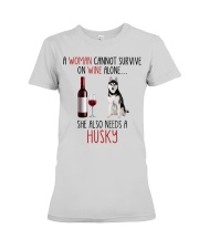 She Also Needs - Husky Dog Premium Fit Ladies Tee tile