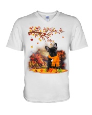 Fall Leaf - French Bulldog V-Neck T-Shirt tile