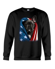 American flag - French Bulldog Dog Crewneck Sweatshirt tile
