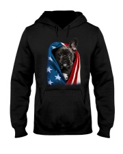 American flag - French Bulldog Dog Hooded Sweatshirt tile