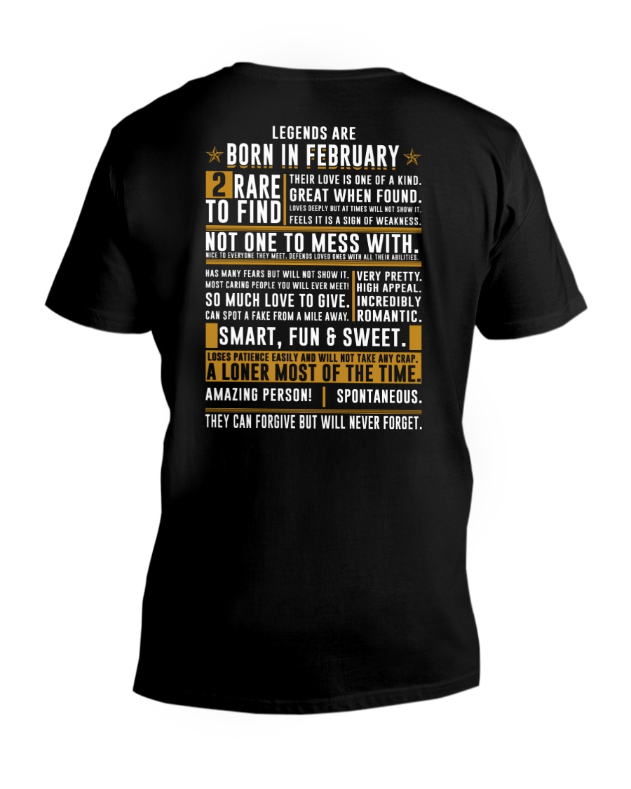 LENGENDS ARE BORN IN FEBRUARY V-Neck T-Shirt