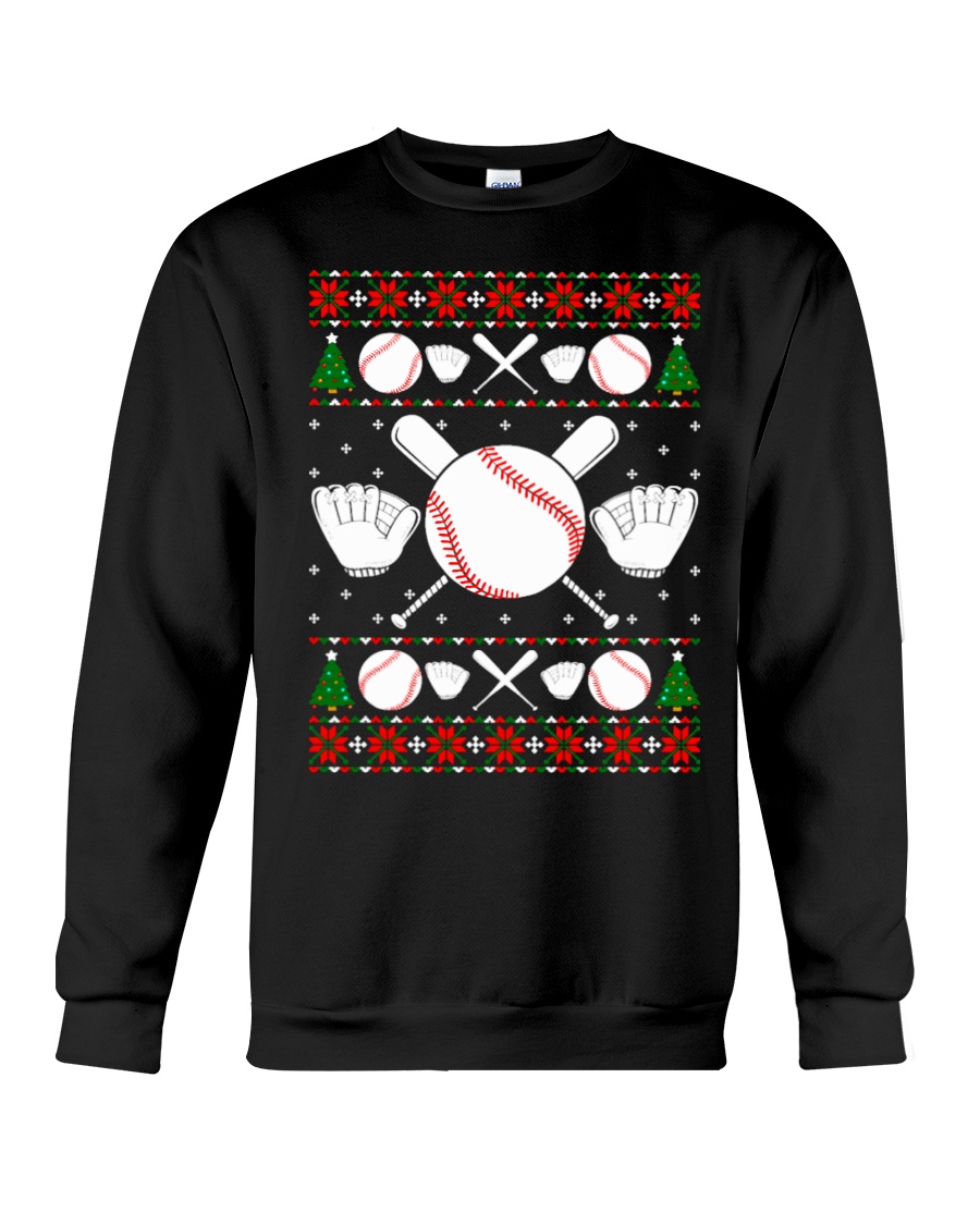 Baseball Ugly Christmas Sweater Crewneck Sweatshirt