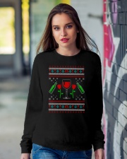 Wine Ugly Christmas Sweater Crewneck Sweatshirt lifestyle-unisex-sweatshirt-front-9