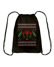 Wine Ugly Christmas Sweater Drawstring Bag thumbnail