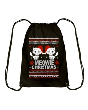 Meowie Ugly Christmas Sweater Cat Lovers Gift Drawstring Bag thumbnail