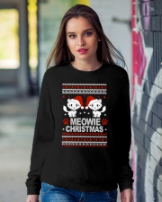 Meowie Ugly Christmas Sweater Cat Lovers Gift Crewneck Sweatshirt lifestyle-unisex-sweatshirt-front-9