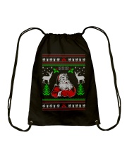 Santa Claus Ugly Christmas Sweater Drawstring Bag thumbnail