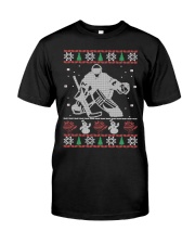 Hockey Goalie Ugly Christmas Sweater Premium Fit Mens Tee thumbnail