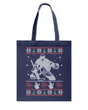 Hockey Goalie Ugly Christmas Sweater Tote Bag thumbnail