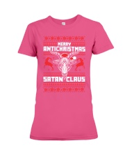 Satan Claus Ugly Christmas Premium Fit Ladies Tee tile