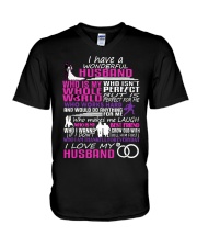 I Have A Wonderful Husband Who Is My Whole World V-Neck T-Shirt thumbnail