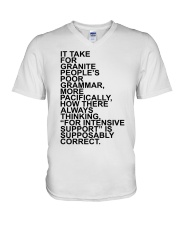 It take for granite people's poor grammar V-Neck T-Shirt tile