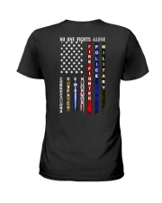 No one fights alone corrections dispatch ems nurse Ladies T-Shirt tile