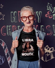 I'm a libra I've got a good heart but this mouth Ladies T-Shirt lifestyle-holiday-crewneck-front-3