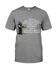 I think a man with a Helmet defending our country Premium Fit Mens Tee tile