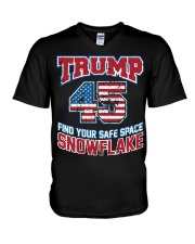 Trump 45 find your safe space snowflake V-Neck T-Shirt thumbnail