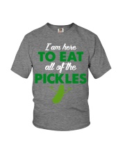 I am here to eat all of the pickles Youth T-Shirt tile