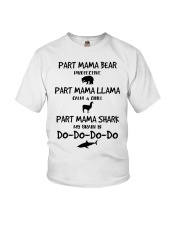Part mama bear part mama llama part mama shark Youth T-Shirt tile