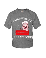 Rub my butt then you can pull my pork - BBQ Youth T-Shirt tile