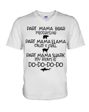 Part mama bear protective part mama llama calm and V-Neck T-Shirt tile
