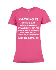 Camping Is When I Can Walk Premium Fit Ladies Tee thumbnail