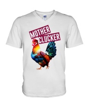 Mother clucker - Rooster chicken V-Neck T-Shirt tile
