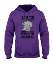 I love you with all my butt Hooded Sweatshirt tile
