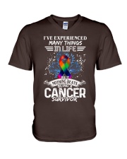 Proud Cancer Survivor V-Neck T-Shirt tile