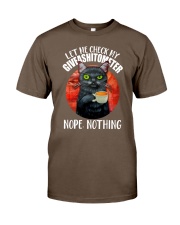 Let me check my giveshitometer Funny black cat Classic T-Shirt tile