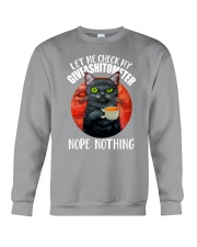 Let me check my giveshitometer Funny black cat Crewneck Sweatshirt tile