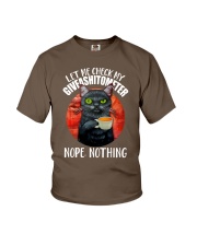 Let me check my giveshitometer Funny black cat Youth T-Shirt tile