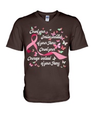 Breast cancer awareness - count your smiles V-Neck T-Shirt tile