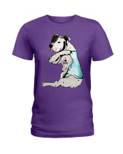 Pitbull love mom Ladies T-Shirt tile