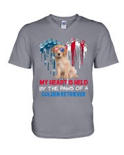 Golden Retriever - My Heart V-Neck T-Shirt tile