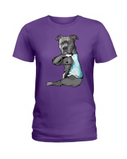 Pitbull love grandma Ladies T-Shirt tile