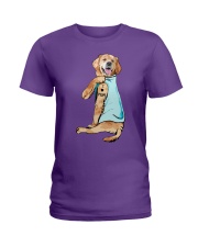 Golden retriever love mom Ladies T-Shirt tile
