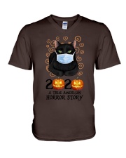 2020 - A true American horror story V-Neck T-Shirt tile