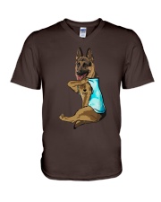 German Shepherd love dad V-Neck T-Shirt tile