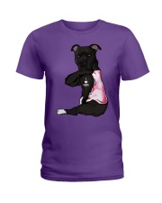 Pitbull love mom Ladies T-Shirt tile