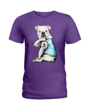 English Bulldog love mom Ladies T-Shirt tile