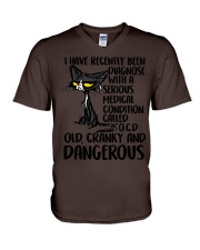 Old Cranky and Dangerous V-Neck T-Shirt thumbnail