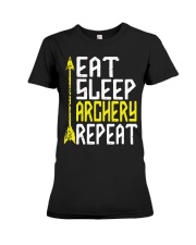Eat Sleep Archery Repeat-Sports Hobby Premium Fit Ladies Tee thumbnail