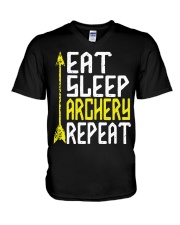 Eat Sleep Archery Repeat-Sports Hobby V-Neck T-Shirt thumbnail