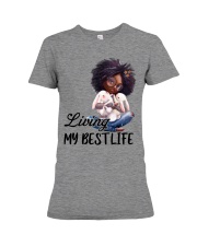 Black Queen Living My Best Life Premium Fit Ladies Tee tile