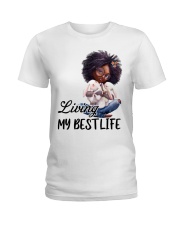 Black Queen Living My Best Life Ladies T-Shirt front