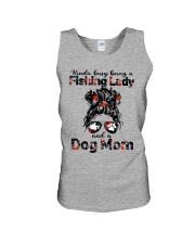 Kinda Busy Being A Fishing Lady And A Dog Mom Unisex Tank tile